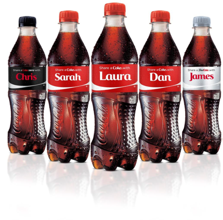 Personalised coke bottles