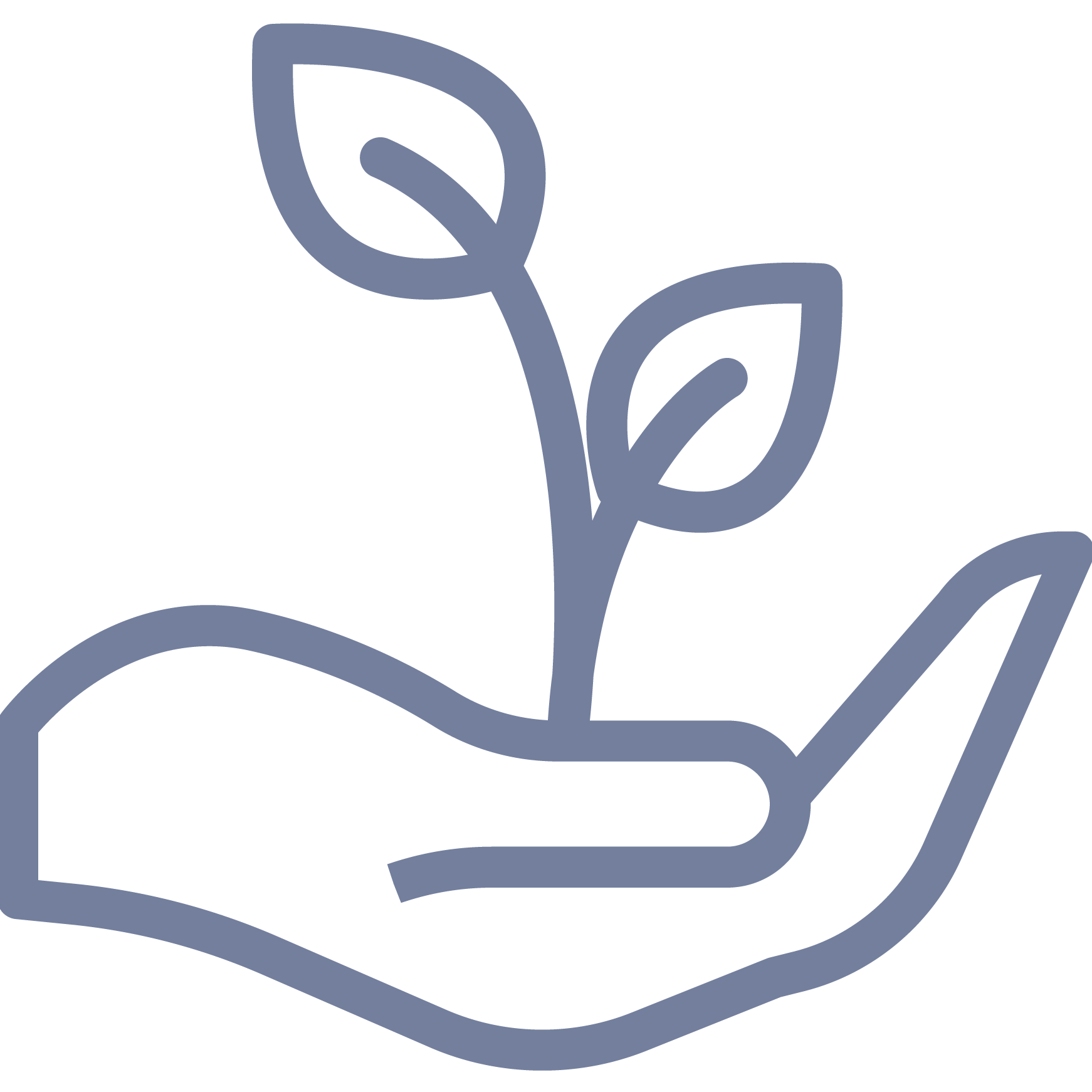 hand holding plant icon